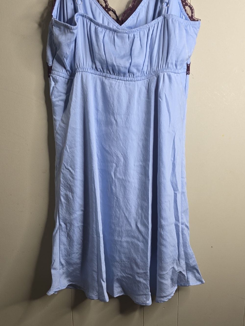 Women's Sleeveless Lace Trim Mini Slip Dress Wild Fable Size Large Light Blue - Picture 9 of 9
